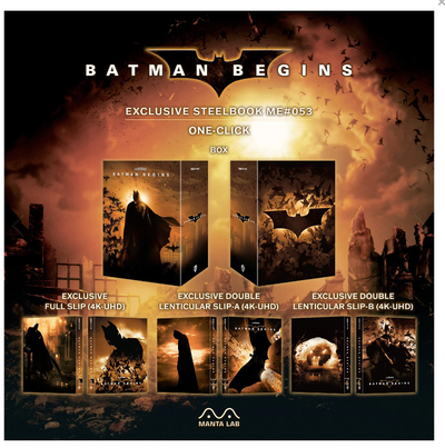 BATMAN BEGINS [4K UHD +2D] BLU-RAY STEELBOOK 1-CLICK BOXSET [MANTA LAB]