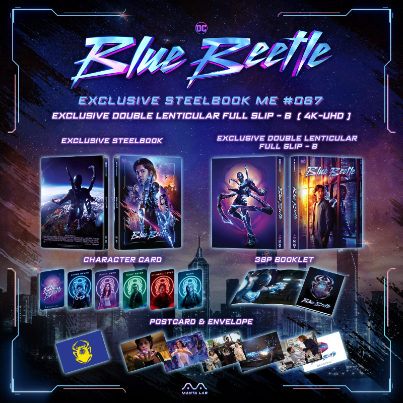 BLUE BEETLE  [4K UHD + 2D] Blu-ray STEELBOOK [MANTA LAB] DOUBLE LENTICULAR B