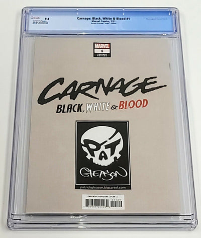 CARNAGE BLACK WHITE BLOOD #1 2ND PRINT CGC 9.8 GLEASON VIRGIN EDITION