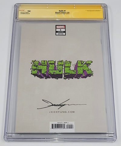 HULK #1 CGC SS 9.8 JEEHYUNG LEE VIRGIN VARIANT SIGNED AND REMARKED