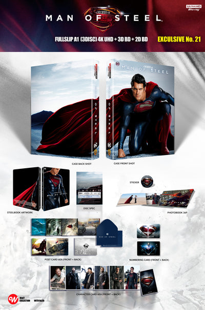 MAN OF STEEL [4K UHD + 3D + 2D] Blu-ray STEELBOOK [WeET COLLECTION] A1