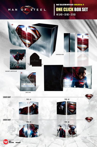 MAN OF STEEL [4KUHD +3D + 2D] BLU-RAY STEELBOOK 1-CLICK [WEET]