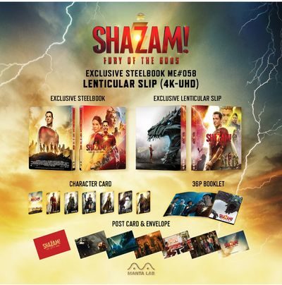 SHAZAM! FURY OF GODS [4K UHD + 2D] Blu-ray STEELBOOK [MANTA LAB] LENTICULAR