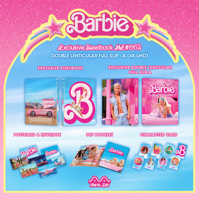 BARBIE [4K UHD + 2D] BLUE-RAY STEELBOOK [MANTA LAB] DOUBLE LENTICULAR A