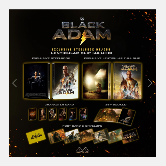 BLACK ADAM [4K UHD + 2D] Blu-ray STEELBOOK [MANTA LAB] LENTICULAR