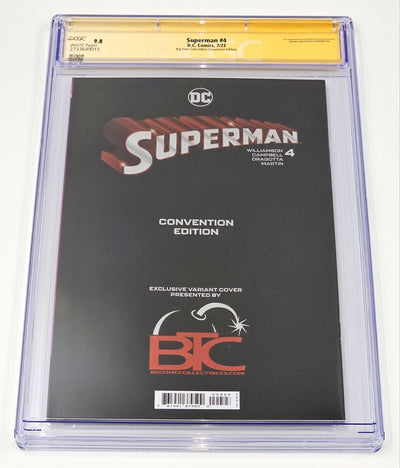 SUPERMAN #4 DEATH OF BIZARRO CGC SS 9.8 BTC CONVENTION FOIL ED SIGNED