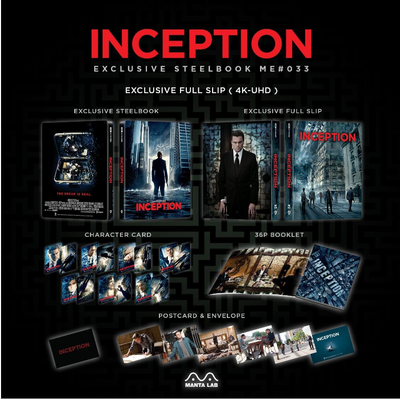 INCEPTION [4K UHD + 2D] Blu-Ray STEELBOOK [MANTA LAB] FULLSLIP