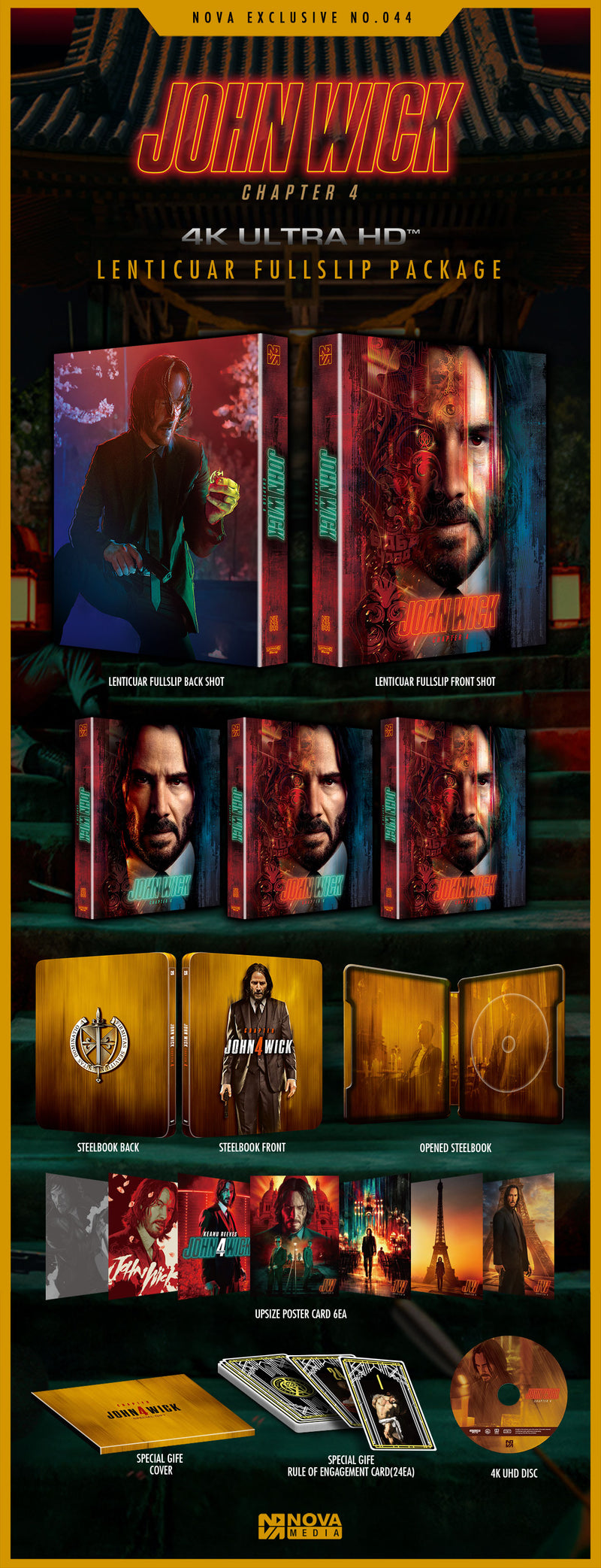 JOHN WICK CHAPTER 4 4K UHD Blu-Ray STEELBOOK 1-CLICK [NOVAMEDIA]