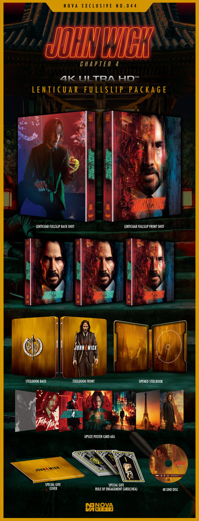 JOHN WICK CHAPTER 4 4 K UHD Blu-ray STEELBOOK [NOVAMEDIA] LENTICULAR