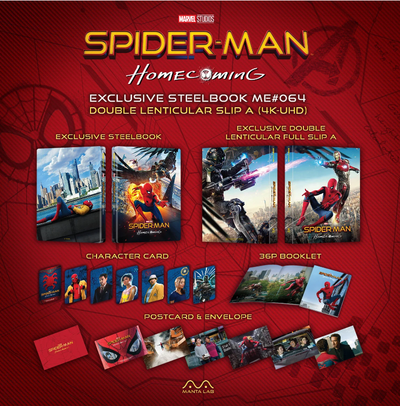 SPIDER-MAN HOMECOMING [4K UHD + 2D] Blu-Ray STEELBOOK [MANTA LAB] DBL LENTI A