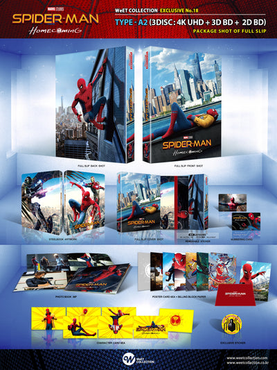 SPIDER-MAN HOMECOMING [4KUHD +3D + 2D] BLU-RAY STEELBOOK 1-CLICK [WEET]