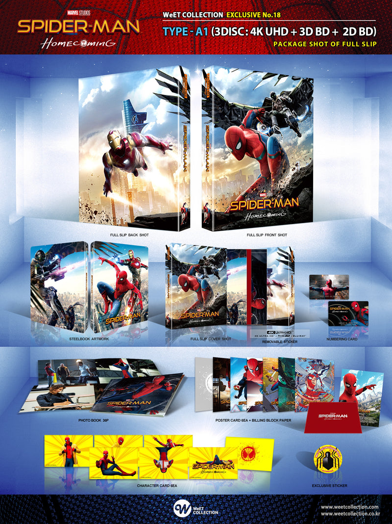 SPIDER-MAN HOMECOMING [4KUHD +3D + 2D] BLU-RAY STEELBOOK 1-CLICK [WEET]