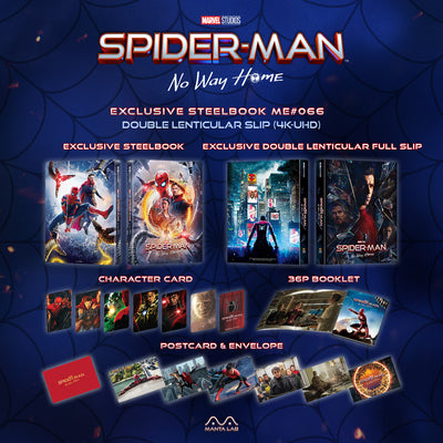 SPIDER-MAN NO WAY HOME  [4K UHD + 2D] Blu-ray STEELBOOK [MANTA LAB] DB LENTI