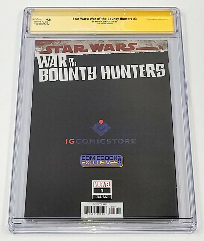 STAR WARS: WAR OF THE BOUNTY HUNTERS 3 SIGNED & REMARKED CGC SS 9.8 E.M. GIST