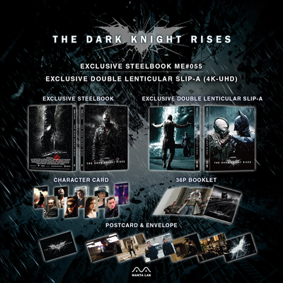 THE DARK KNIGHT RISES [4K UHD + 2D] Blu-Ray STEELBOOK [MANTA LAB] DBL LENTI A
