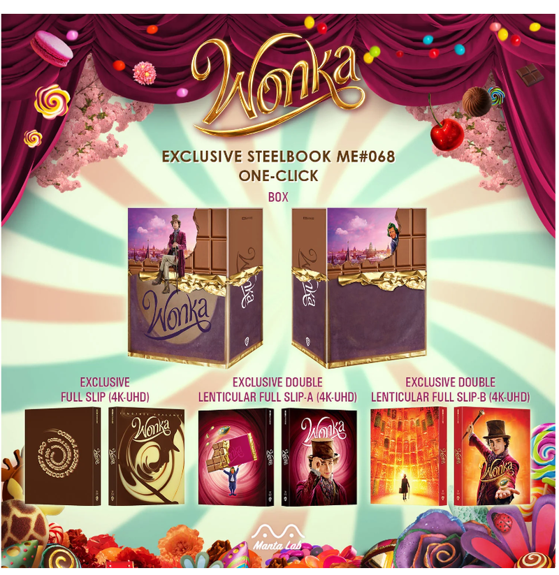 WONKA [4K UHD +2D] BLU-RAY STEELBOOK 1-CLICK BOXSET [MANTA LAB]