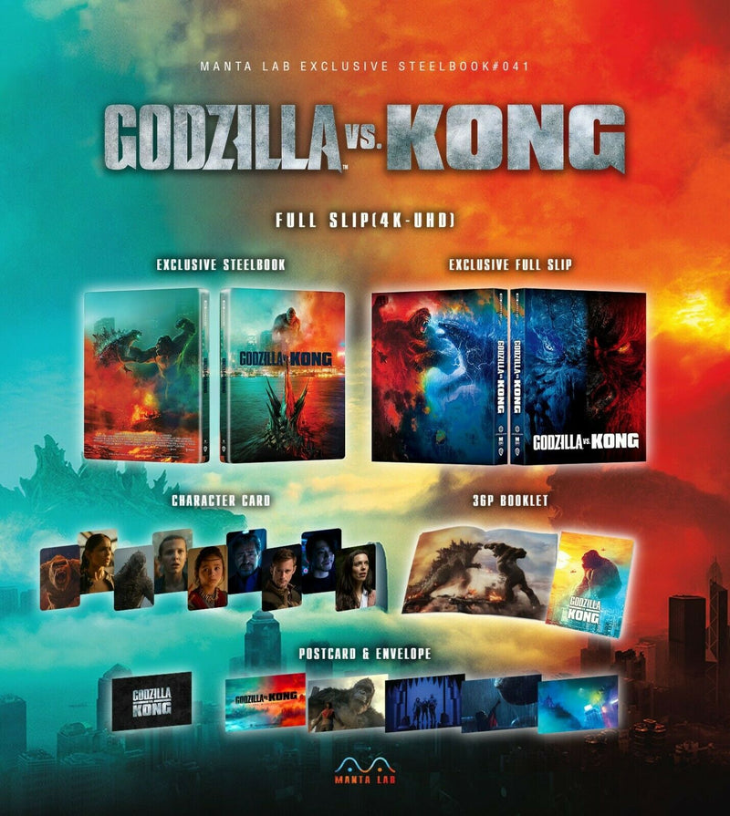 GODZILLA VS KONG [4K UHD + 2D] Blu-ray STEELBOOK [MANTA LAB] FULLSLIP