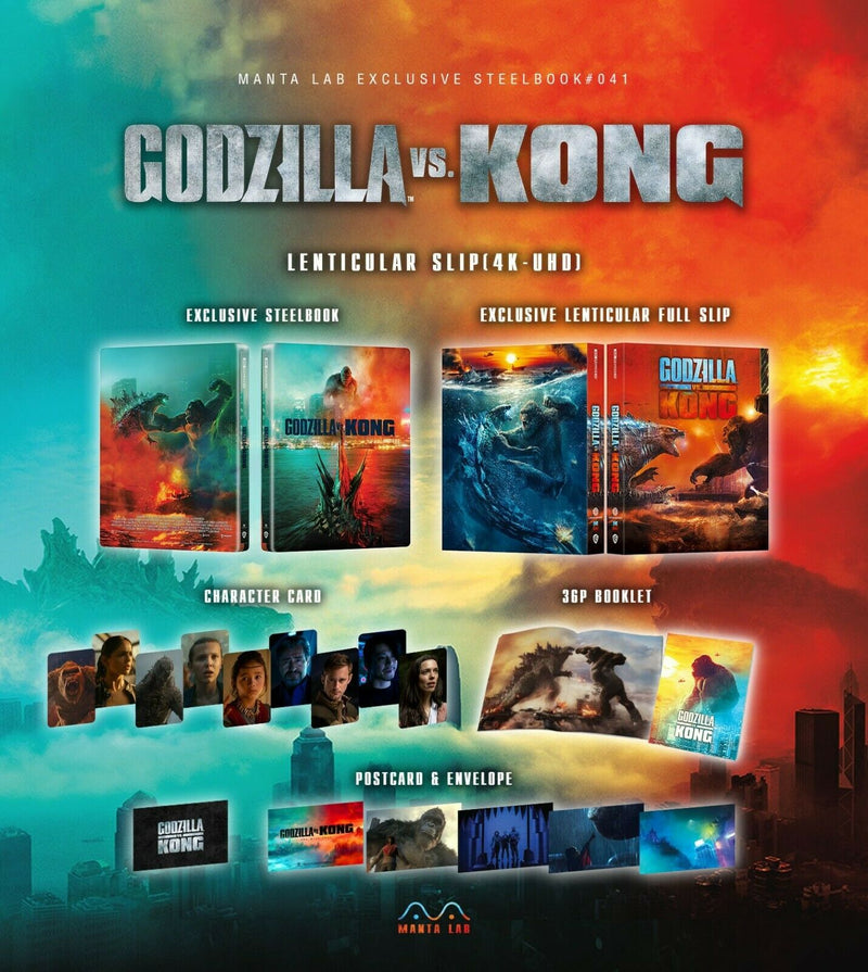 GODZILLA VS KONG [4K UHD + 2D] Blu-ray STEELBOOK [MANTA LAB] LENTICULAR