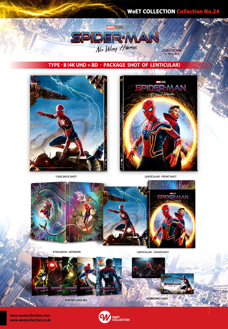 SPIDER-MAN NO WAY HOME [4K UHD + 2D] Blu-ray STEELBOOK [WeET COLLECTION] LENTICULAR