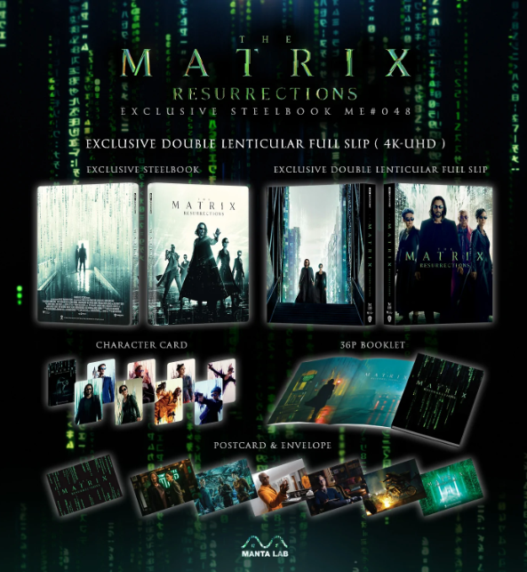 THE MATRIX RESURRECTIONS [4K UHD + 2D] Blu-ray STEELBOOK [MANTA LAB] DOUBLE LENTICULAR