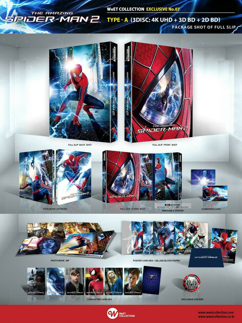 THE AMAZING SPIDER-MAN 2 4K UHD +3D+2D Blu-ray STEELBOOK WeET COLLECTION FS