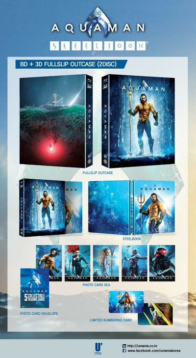 AQUAMAN [2D + 3D] Blu-ray STEELBOOK [U'MANIA] FULLSLIP UMANIA