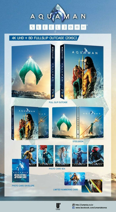 AQUAMAN [4K UHD + 3D + 2D] Blu-ray STEELBOOK SET [U'MANIA] <LOW #010/190> UMANIA