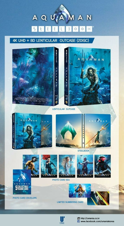 AQUAMAN [4K UHD + 3D + 2D] Blu-ray STEELBOOK SET [U'MANIA] <LOW #010/190> UMANIA