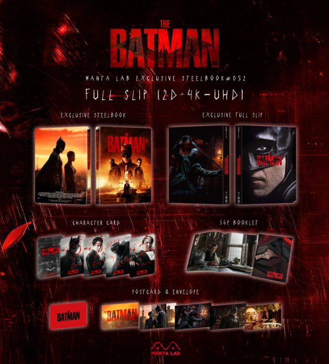 THE BATMAN [4K UHD + 2D] Blu-Ray STEELBOOK [MANTA LAB] FULLSLIP