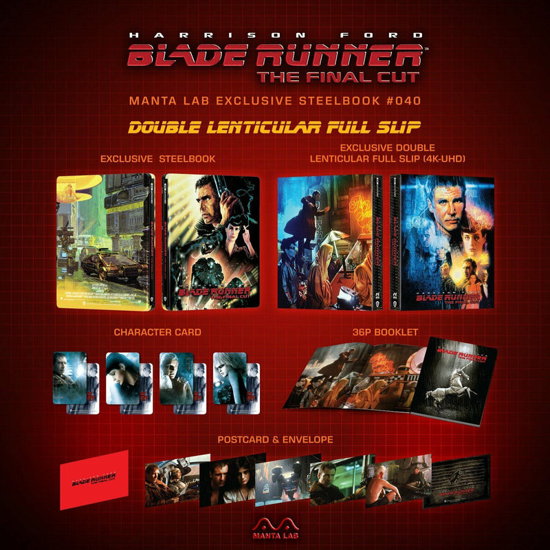 BLADE RUNNER: THE FINAL CUT [4K UHD + 2D] Blu-ray STEELBOOK [MANTA LAB] DOUBLE LENTICULAR