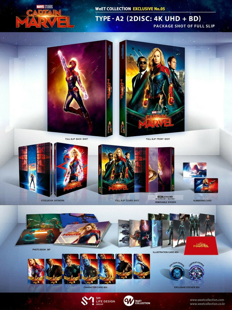 CAPTAIN MARVEL [4K UHD + 2D] Blu-ray STEELBOOK [THE WeET COLLECTION] FULLSLIP A2 <