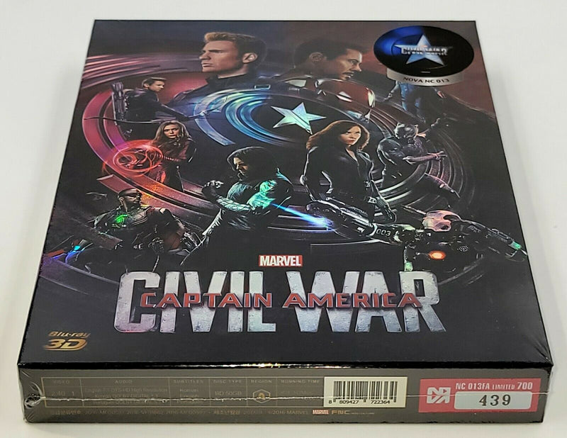 CAPTAIN AMERICA CIVIL WAR [2D + 3D] Blu-ray STEELBOOK [NOVAMEDIA] FULLSLIP A