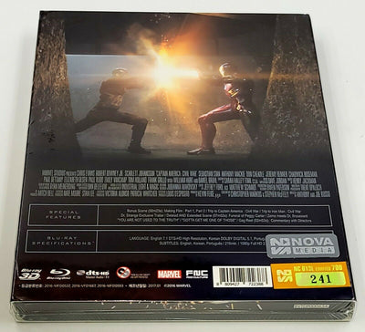 CAPTAIN AMERICA CIVIL WAR [2D + 3D] Blu-ray STEELBOOK [NOVAMEDIA] LENTICULAR