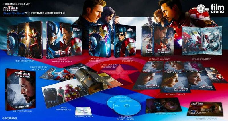 CAPTAIN AMERICA: CIVIL WAR [2D + 3D] Blu-ray STEELBOOK SET [FILMARENA] HARDBOX