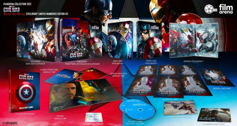 CAPTAIN AMERICA: CIVIL WAR [2D + 3D] Blu-ray STEELBOOK SET [FILMARENA] HARDBOX