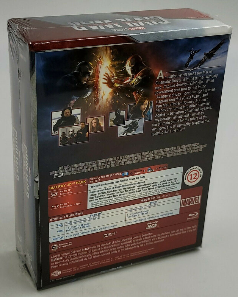 CAPTAIN AMERICA: CIVIL WAR [2D + 3D] Blu-ray STEELBOOK SET [FILMARENA] HARDBOX