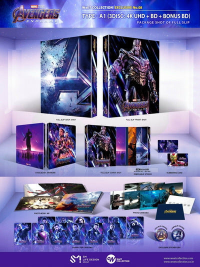 AVENGERS ENDGAME [4K UHD + 2D + BONUS] Blu-ray STEELBOOK [THE WeET COLLECTION] FULLSLIP A1