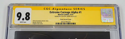 EXTREME CARNAGE ALPHA #1 CLAYTON CRAIN COVER TRADE DRESS CGC SS 9.8 INFINITY SIGNATURE