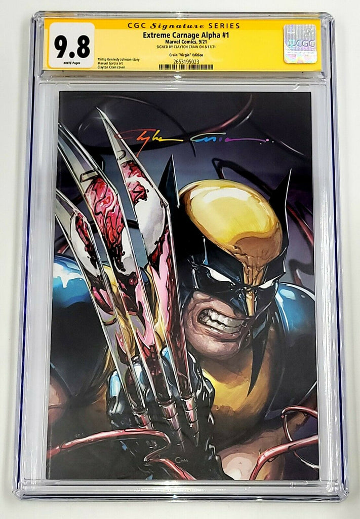 EXTREME CARNAGE ALPHA #1 [CLAYTON CRAIN VIRGIN VARIANT] CGC SS 9.8 INFINITY  SIGNATURE