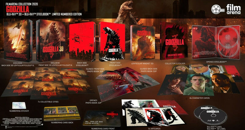 GODZILLA (2014) [2D + 3D] Blu-ray STEELBOOK [FILMARENA] XL DOUBLE LENTICULAR