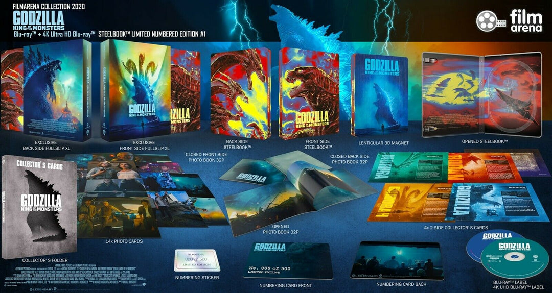 godzilla king of the monsters 4k steelbook GODZILLA: KING OF THE MONSTERS [4K + 3D + 2D] Blu-ray STEELBOOK SET [F –  Infinite Steel Dealz