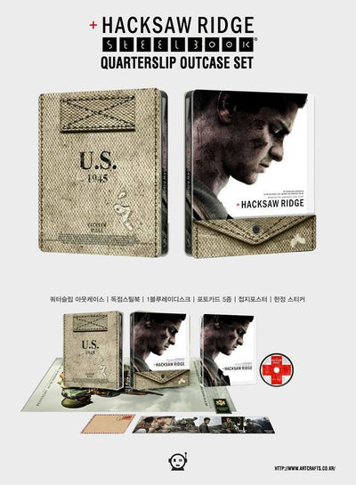 HACKSAW RIDGE Blu-ray STEELBOOK w/1/4 SLIP [KIMCHIDVD] <LOW #002/160>