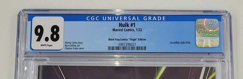 HULK 1 CLAYTON CRAIN VIRGIN COVER CGC 9.8 [BLACK FLAG COMICS]