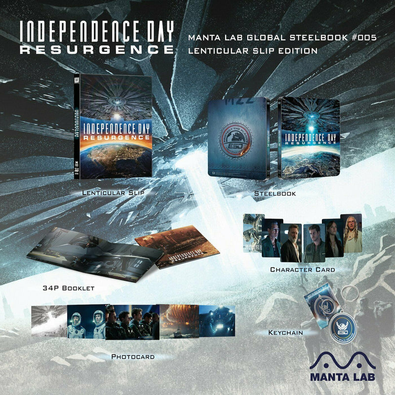 INDEPENDENCE DAY RESURGENCE [2D + 3D] Blu-ray STEELBOOK [MANTA LAB] LENTICULAR