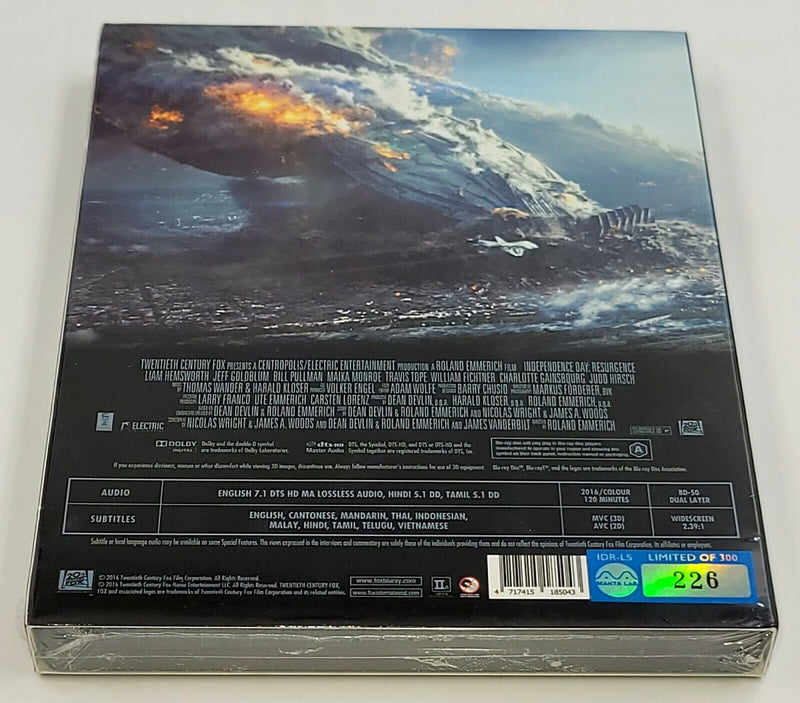 INDEPENDENCE DAY RESURGENCE [2D + 3D] Blu-ray STEELBOOK [MANTA LAB] LENTICULAR