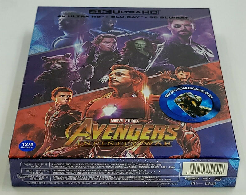 AVENGERS INFINITY WAR [4K UHD + 3D + 2D] Blu-ray STEELBOOK [THE WeET COLLECTION] FULLSLIP A1