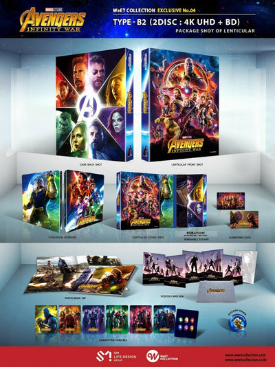 AVENGERS INFINITY WAR [4K UHD + 2D] Blu-ray STEELBOOK [THE WeET COLLECTION] LENTICULAR B2