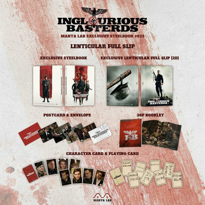 INGLOURIOUS BASTERDS Blu-ray STEELBOOK [MANTA LAB] LENTICULAR **PLEASE READ DESCRIPTION**