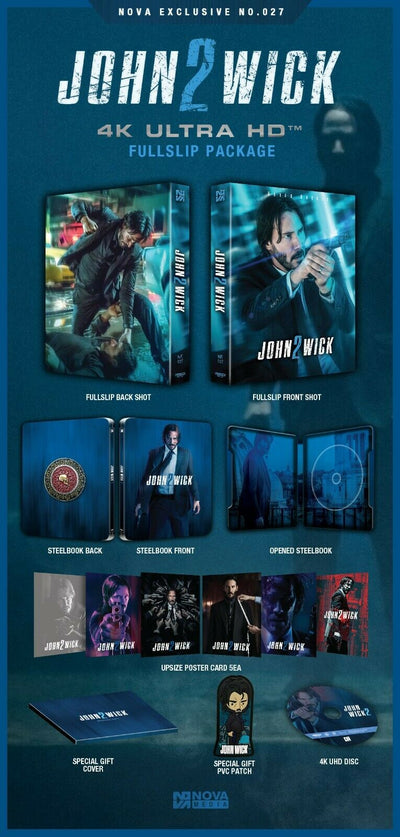 JOHN WICK 2 (4K UHD) Blu-ray STEELBOOK [NOVAMEDIA] FULLSLIP