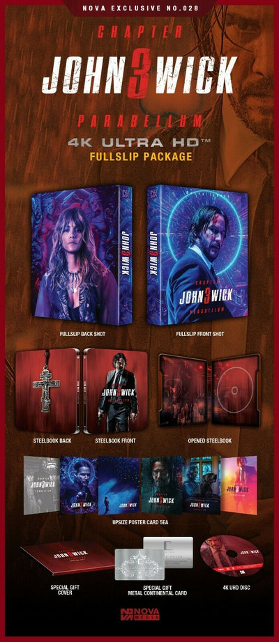 JOHN WICK 3 PARABELLUM 4K UHD Blu-ray STEELBOOK [NOVAMEDIA] FULLSLIP <LOW #049/1500>